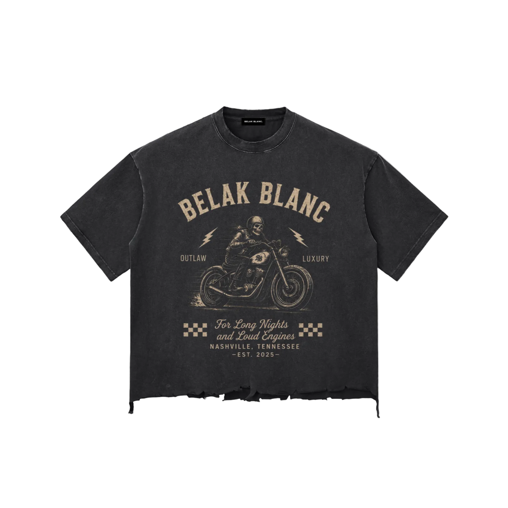 Vintage Skull Raw-Hem Tee
