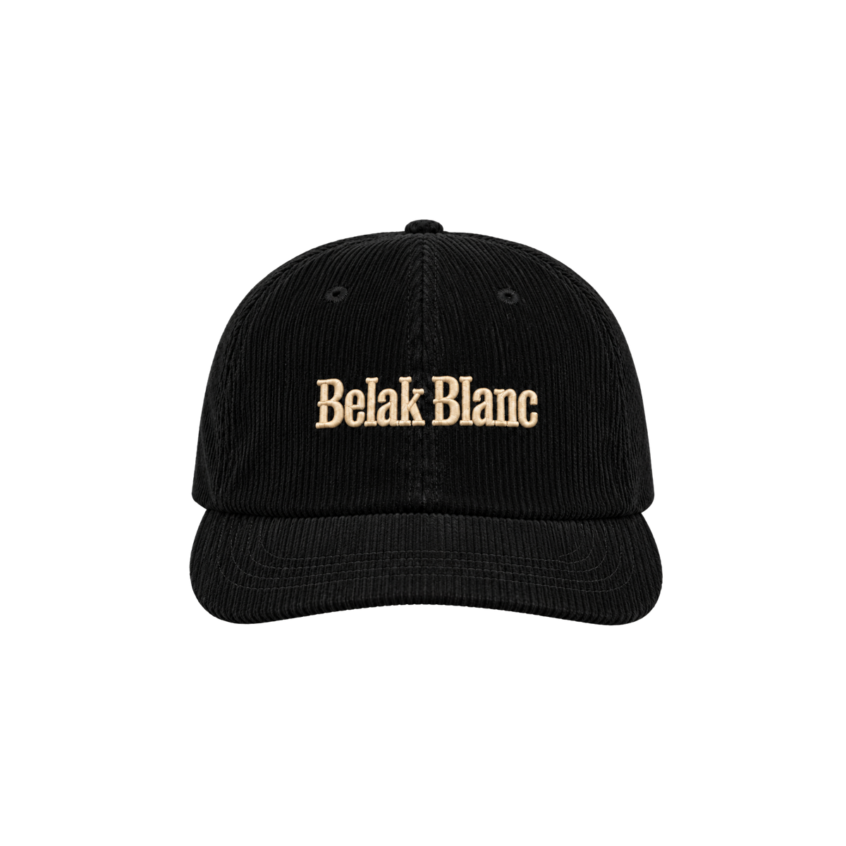 Classic Corduroy Embroidered Belak Blanc Hat