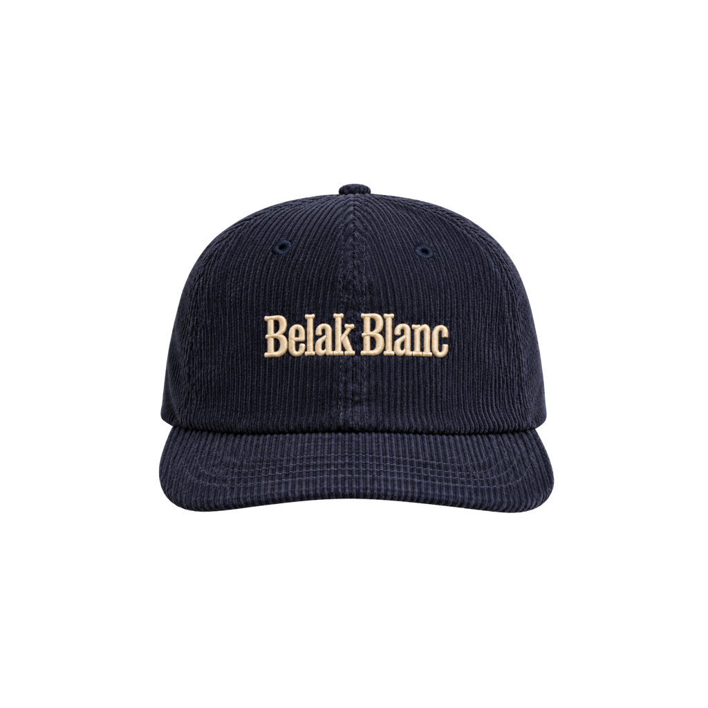 Classic Corduroy Embroidered Belak Blanc Hat