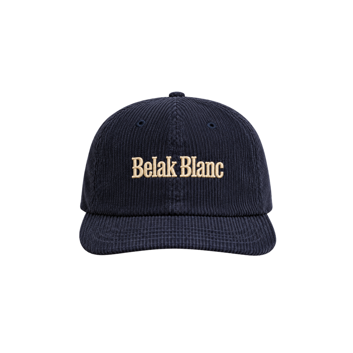 Classic Corduroy Embroidered Belak Blanc Hat