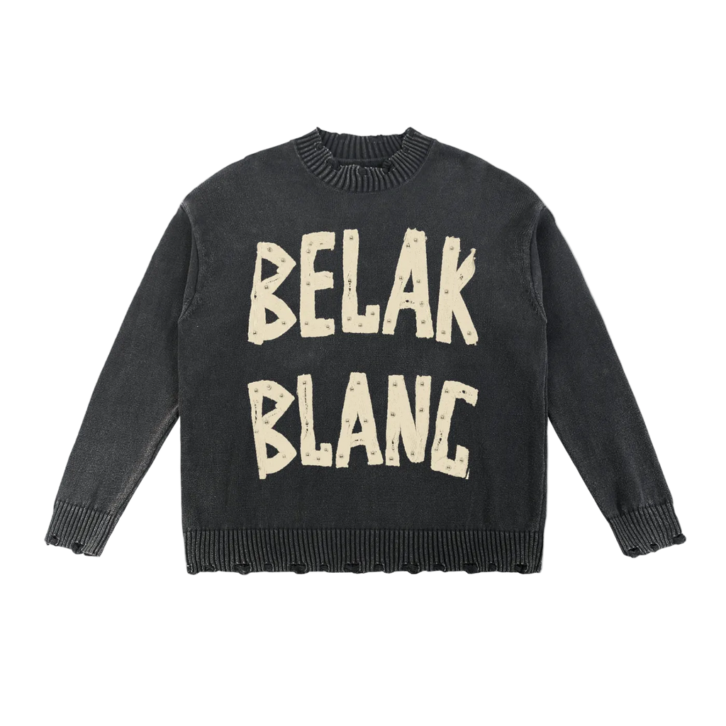 Belak Blanc Vintage Washed Hand-Frayed Sweater